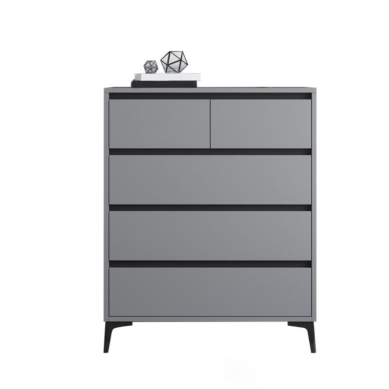 Modern Gray Storage Chest Soft-Close Drawers Wood Dresser for Bedroom