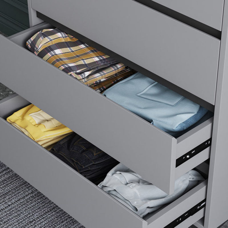 Modern Gray Storage Chest Soft-Close Drawers Wood Dresser for Bedroom