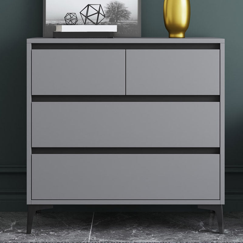 Modern Gray Storage Chest Soft-Close Drawers Wood Dresser for Bedroom