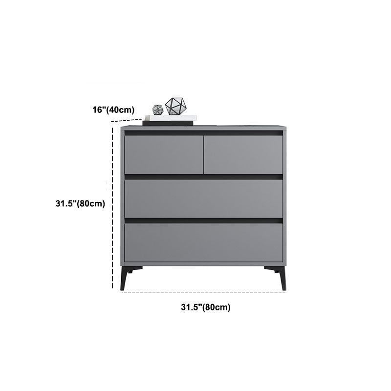 Modern Gray Storage Chest Soft-Close Drawers Wood Dresser for Bedroom