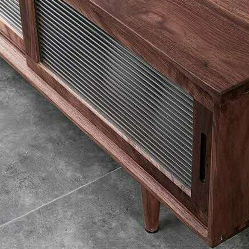 Industrial TV Media Stand Solid Wood 2 Drawers Stand Console