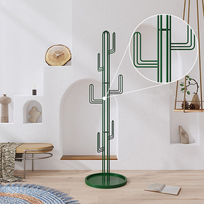 Unique Hall Tree Cactus Shape Metal Single Rod Hall Tree and Hook Coat Hanger