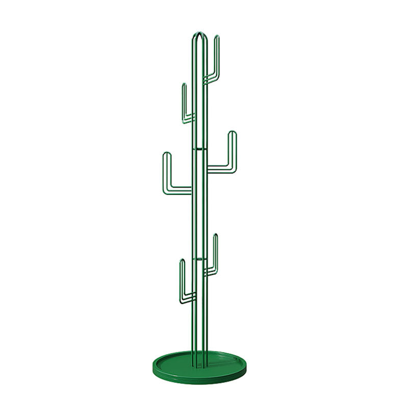 Unique Hall Tree Cactus Shape Metal Single Rod Hall Tree and Hook Coat Hanger