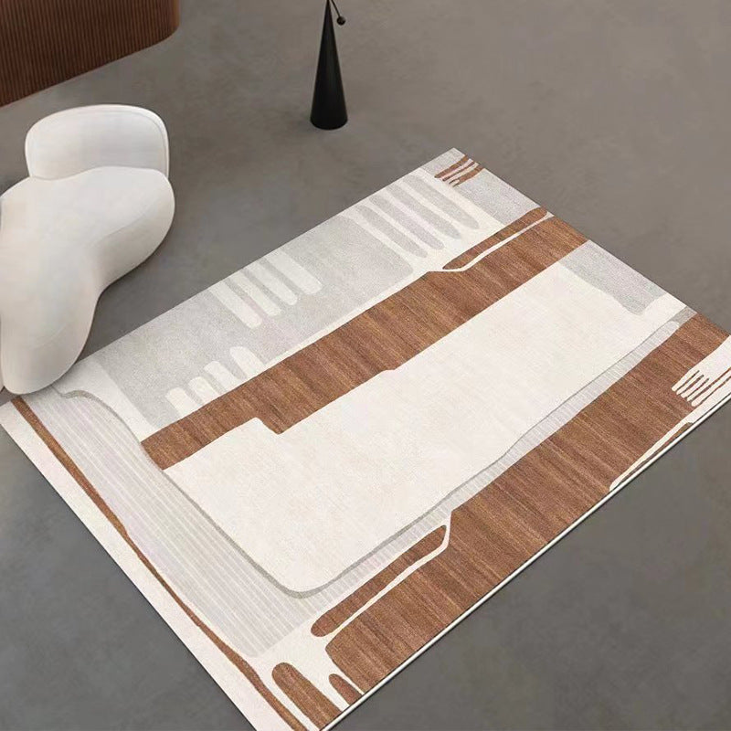 Simplicity Area Carpet Apricot Rug Polyester Stain Resistant Area Rug for Living Room