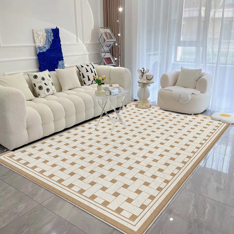 Simplicity Carpet Modern Area Rug Polyester Stain Resistant Area Rug for Living Room