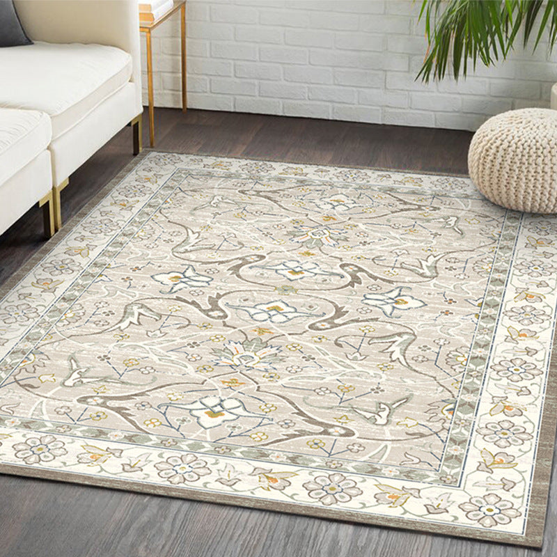 Classical Medallion Print Carpet Polyester Rug Stain Resistant Indoor Rug for Living Room