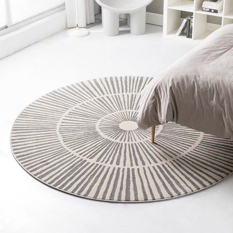 Simplicity Apricot Carpet Modern Round Rug Polyester Stain Resistant Rug for Living Room