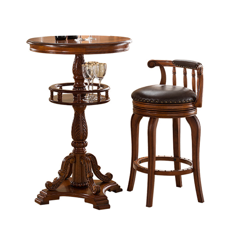 Modern 1/3 Pieces Solid Wood Pub Table Set Round Counter Table for Dining Room