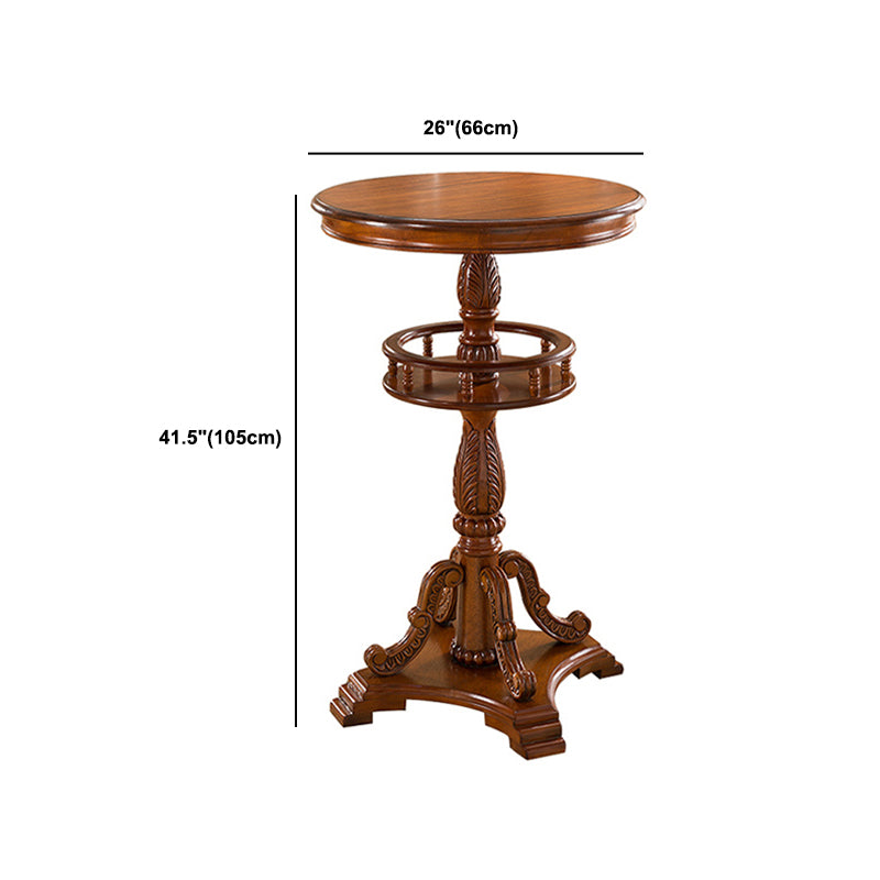 Modern 1/3 Pieces Solid Wood Pub Table Set Round Counter Table for Dining Room