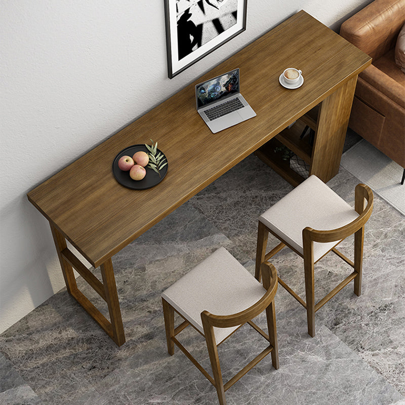 Modern Rectangle Set 1/2/3 Pcs Solid Wood Bar Table and Stools