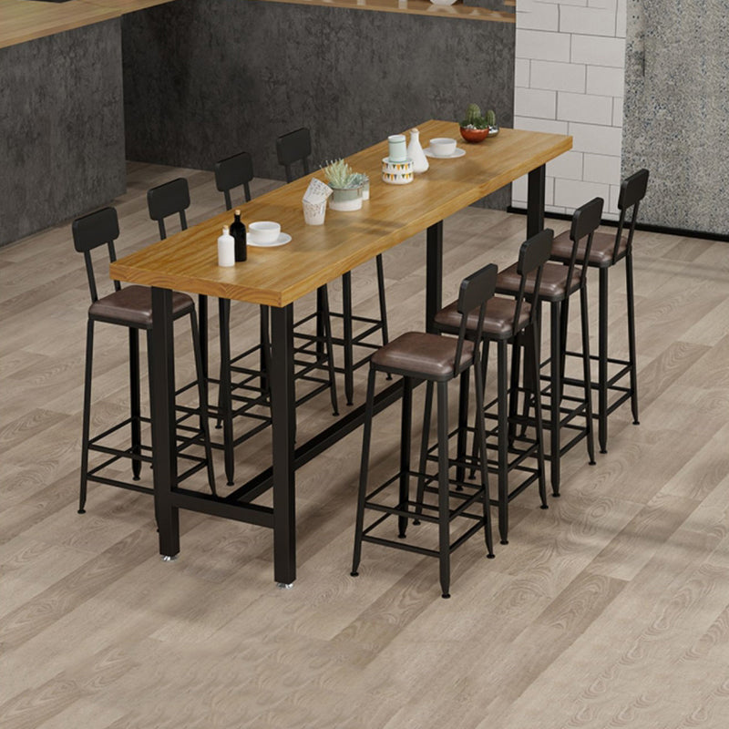 1/2/6/7/9/11 Pieces Table and Stool Set Rectangle Glam Solid Wood Counter Height Set