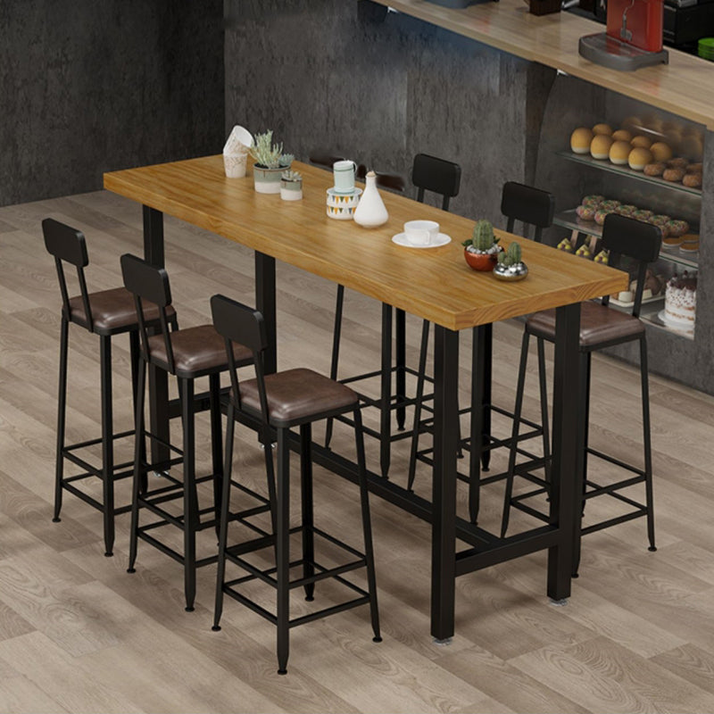 1/2/6/7/9/11 Pieces Table and Stool Set Rectangle Glam Solid Wood Counter Height Set