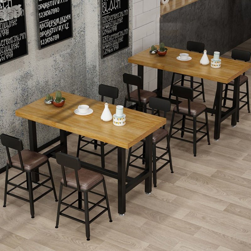 1/2/6/7/9/11 Pieces Table and Stool Set Rectangle Glam Solid Wood Counter Height Set