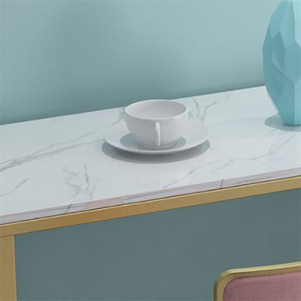 Luxurious Rectangular Pub Table Set 1/4/7 Pieces Stone Top Counter Table Set