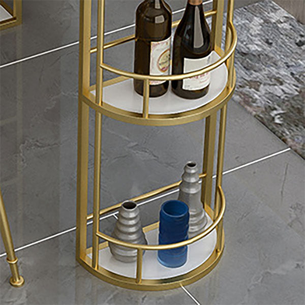 Glam 1/2/3 Pieces Bar Table Set Rectangle Stone Bar Table with Metal High Stools