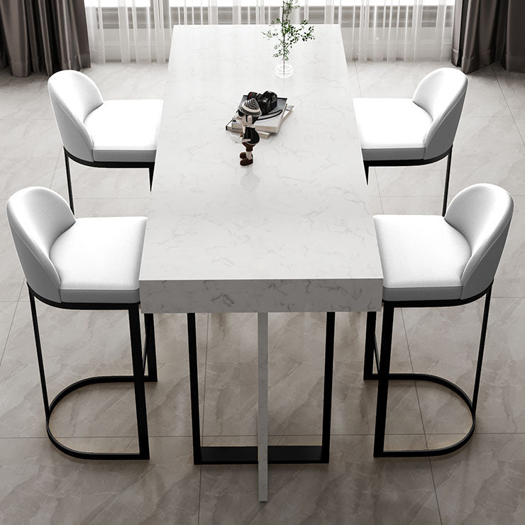 Indoor Modern Pub Dining Set 1/2/5 Pieces White Stone Top Bar Pub Table Set