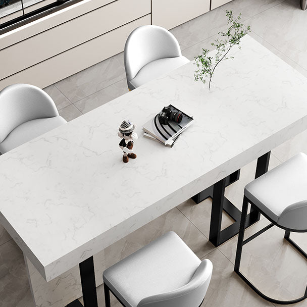 Indoor Modern Pub Dining Set 1/2/5 Pieces White Stone Top Bar Pub Table Set