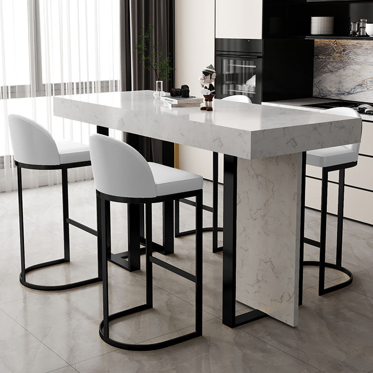 Indoor Modern Pub Dining Set 1/2/5 Pieces White Stone Top Bar Pub Table Set