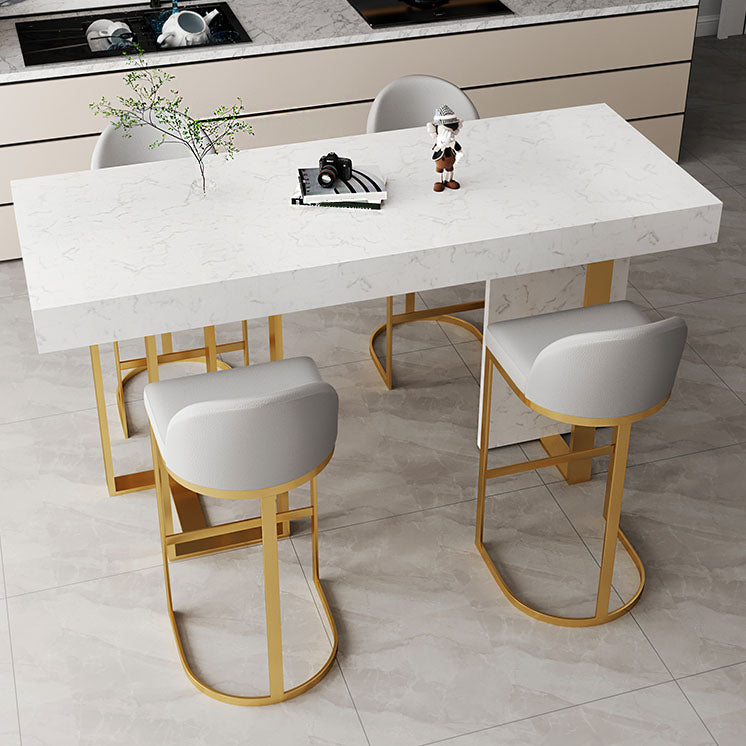Indoor Modern Pub Dining Set 1/2/5 Pieces White Stone Top Bar Pub Table Set
