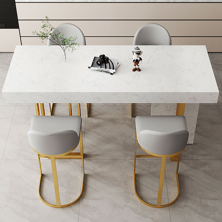 Indoor Modern Pub Dining Set 1/2/5 Pieces White Stone Top Bar Pub Table Set