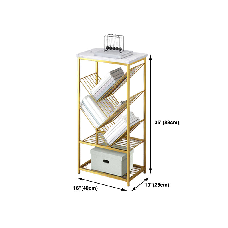 Modern Metal Book Shelf Home Open Back Bookcase with Shelves