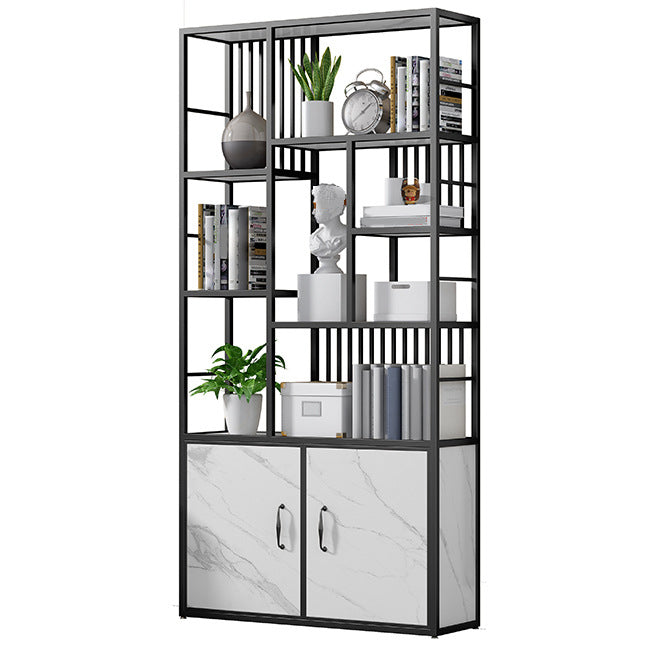 Contemporary 70.87" H Metal Shelf Open Bookcase for Living Room