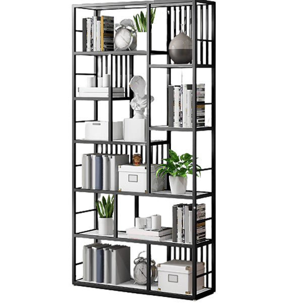 Contemporary 70.87" H Metal Shelf Open Bookcase for Living Room