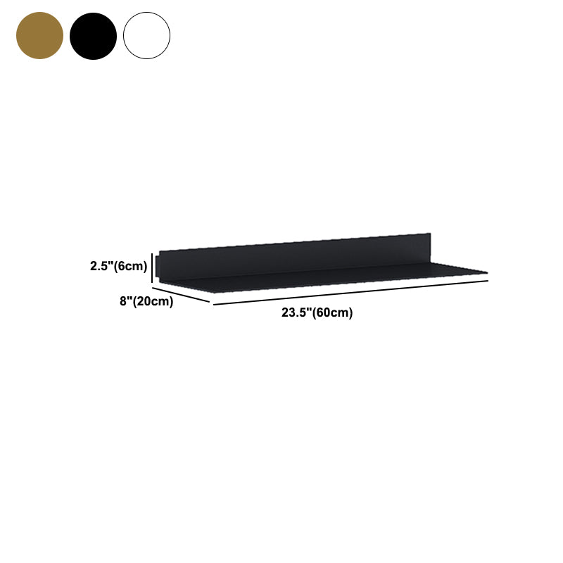 Modern Metal Bookcase 1-tier Wall Mounted Bookshelf in Burnish.