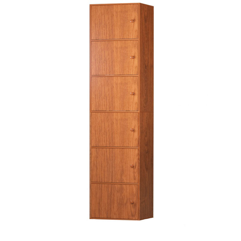 12" W Modern Wooden Bookcase Closed Storage Bookshelf with Doors