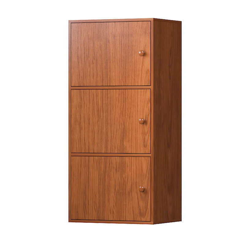 12" W Modern Wooden Bookcase Closed Storage Bookshelf with Doors