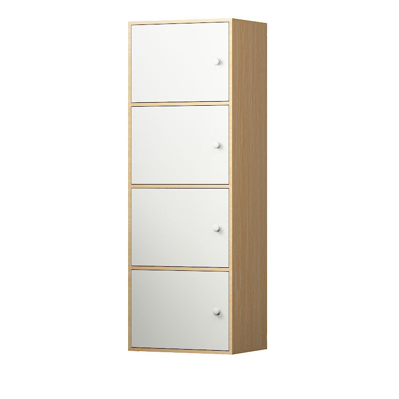 12" W Modern Wooden Bookcase Closed Storage Bookshelf with Doors