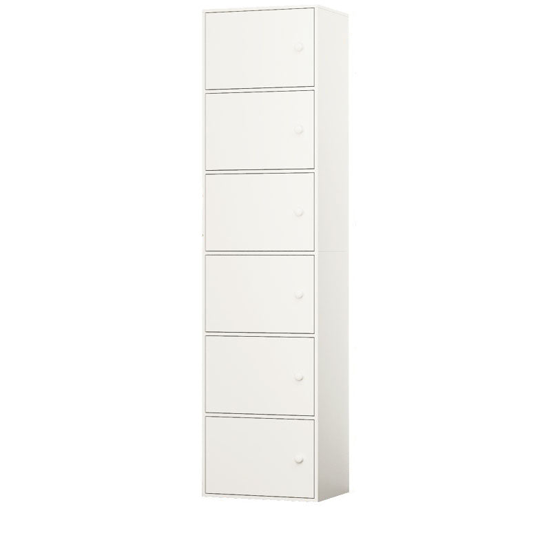 12" W Modern Wooden Bookcase Closed Storage Bookshelf with Doors