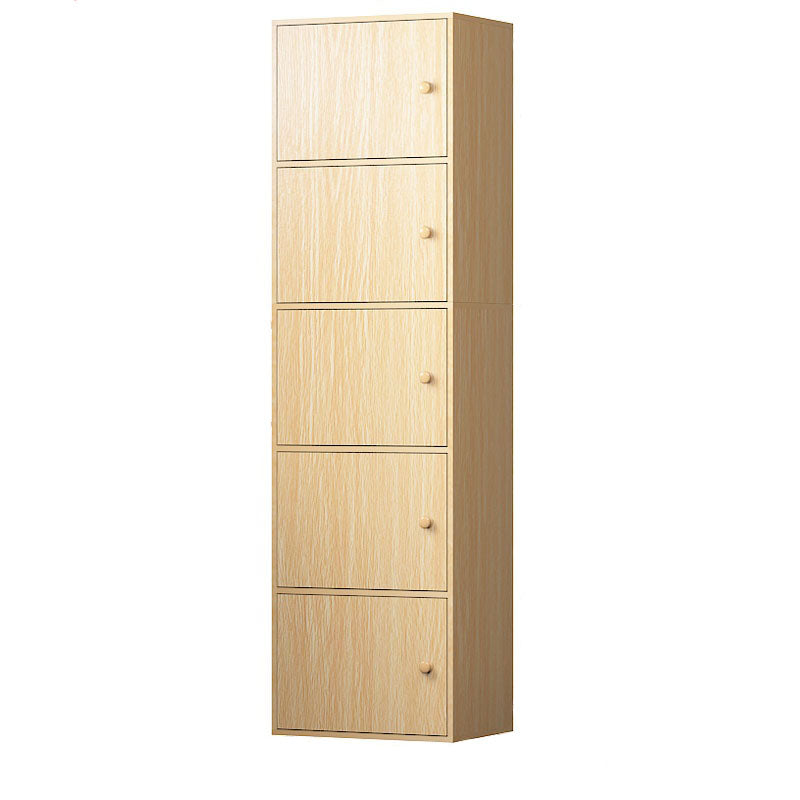 12" W Modern Wooden Bookcase Closed Storage Bookshelf with Doors