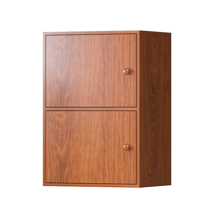 12" W Modern Wooden Bookcase Closed Storage Bookshelf with Doors