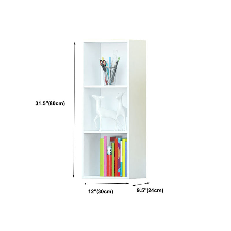 12" W Modern Wooden Bookcase Closed Storage Bookshelf with Doors