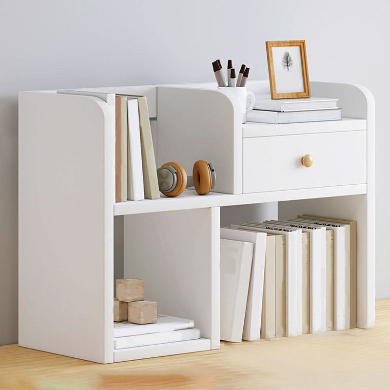 9.5" W Modern Wooden Bookcase Open Storage Bookshelf with Drawers and Shelves