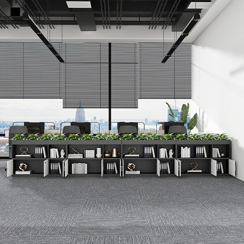 11.8"W Wood Bookshelf with Geometric Multi Layers Bookcase in Dark Taupe (without Plant)