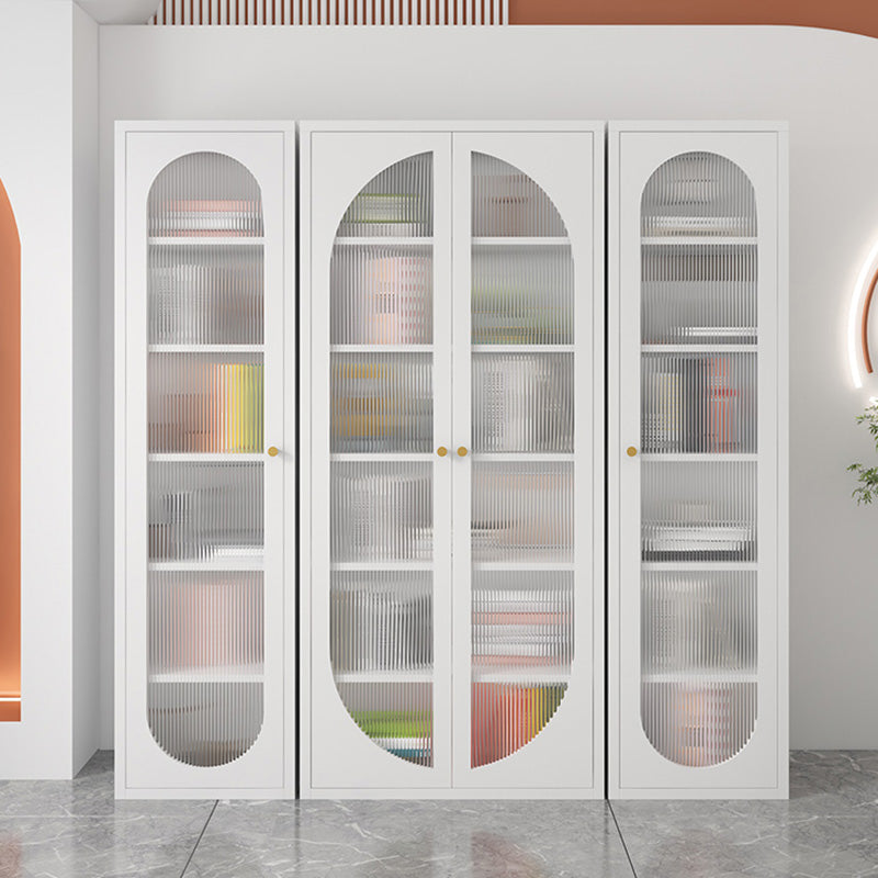 Modern Metal Bookcase Standard Shelves Included Bookshelf with Glass Doors