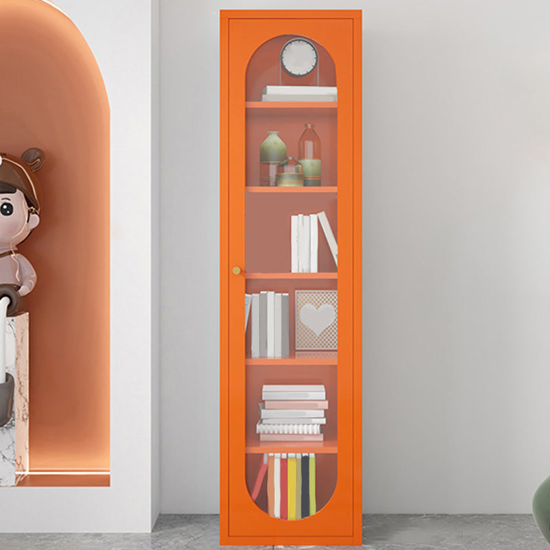 Modern Metal Bookcase Standard Shelves Included Bookshelf with Glass Doors