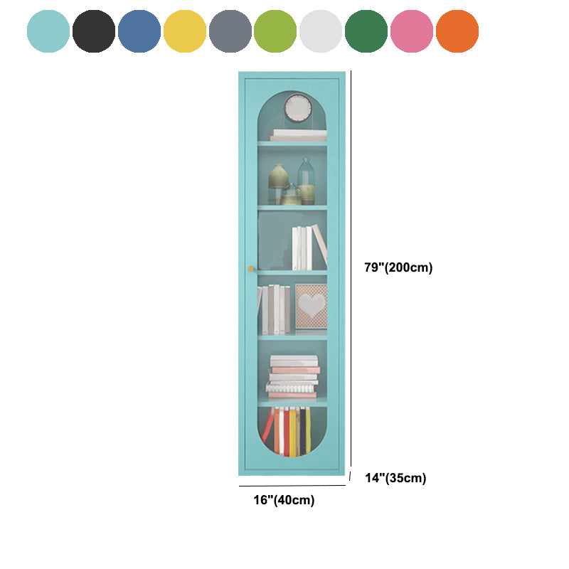 Modern Metal Bookcase Standard Shelves Included Bookshelf with Glass Doors