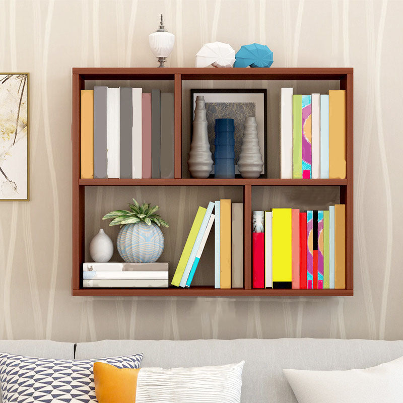 6"/8" W Modern Wooden Bookcase Wall-mounted Bookshelf with Shelves