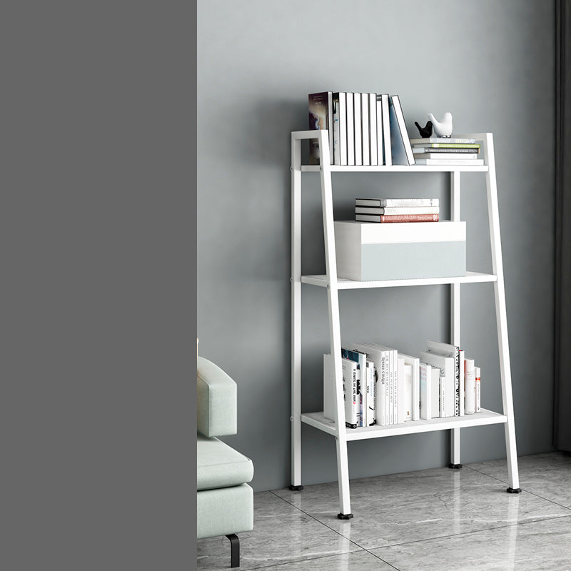 13.7" W Ladder Bookcase Open Storage Metal Bookshelf with Shelves