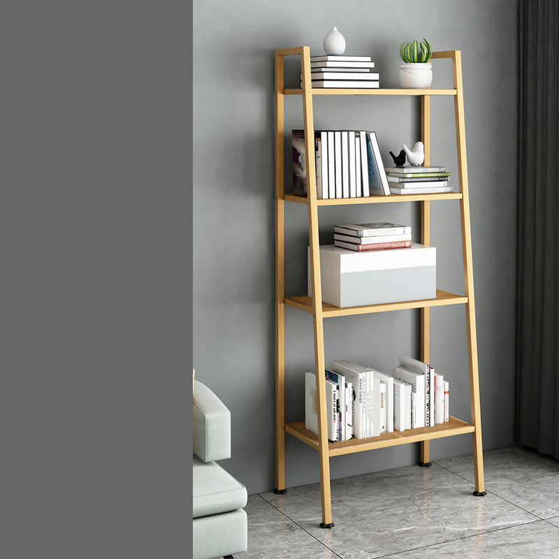 13.7" W Ladder Bookcase Open Storage Metal Bookshelf with Shelves