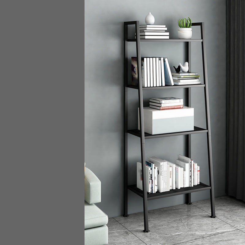 13.7" W Ladder Bookcase Open Storage Metal Bookshelf with Shelves