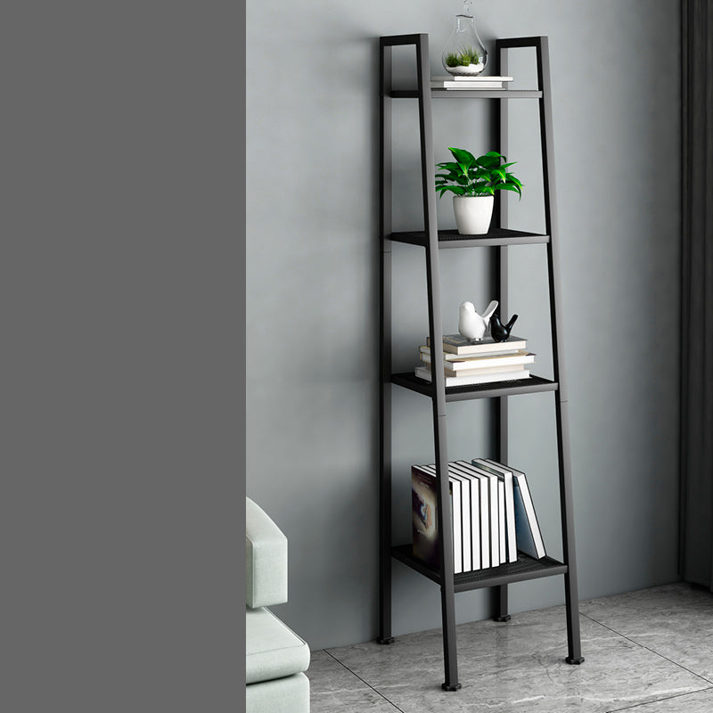 13.7" W Ladder Bookcase Open Storage Metal Bookshelf with Shelves