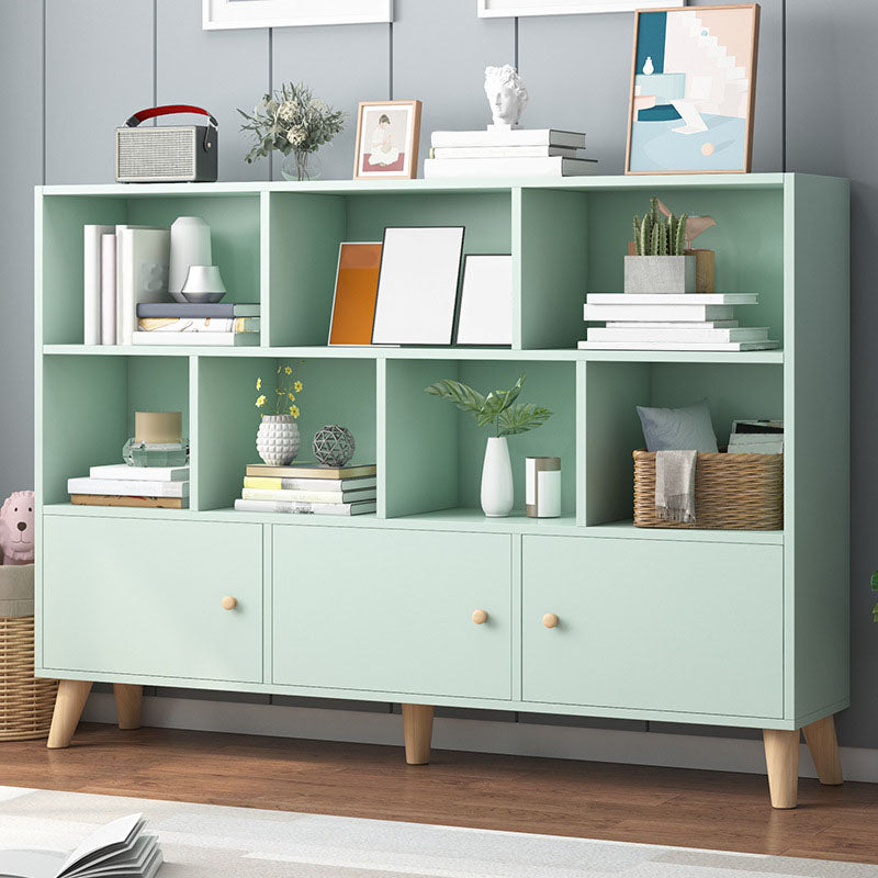 9.5" W Closed Storage Bookcase Wooden Bookshelf with Shelves and Doors