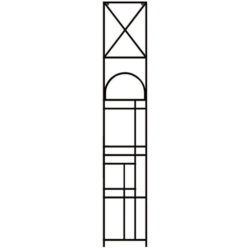 12" W Open Storage Bookcase Metal Bookshelf with Shelves in  Black and Gold