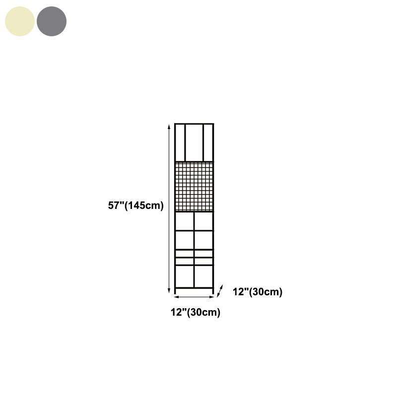 12" W Open Storage Bookcase Metal Bookshelf with Shelves in  Black and Gold