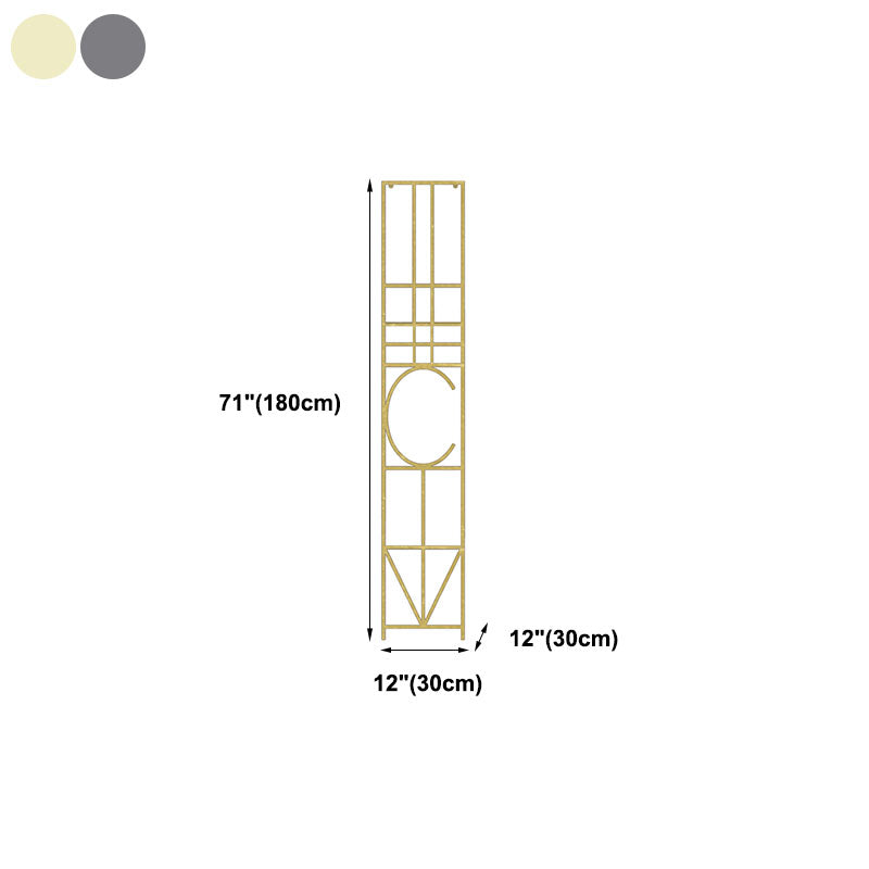 12" W Open Storage Bookcase Metal Bookshelf with Shelves in  Black and Gold