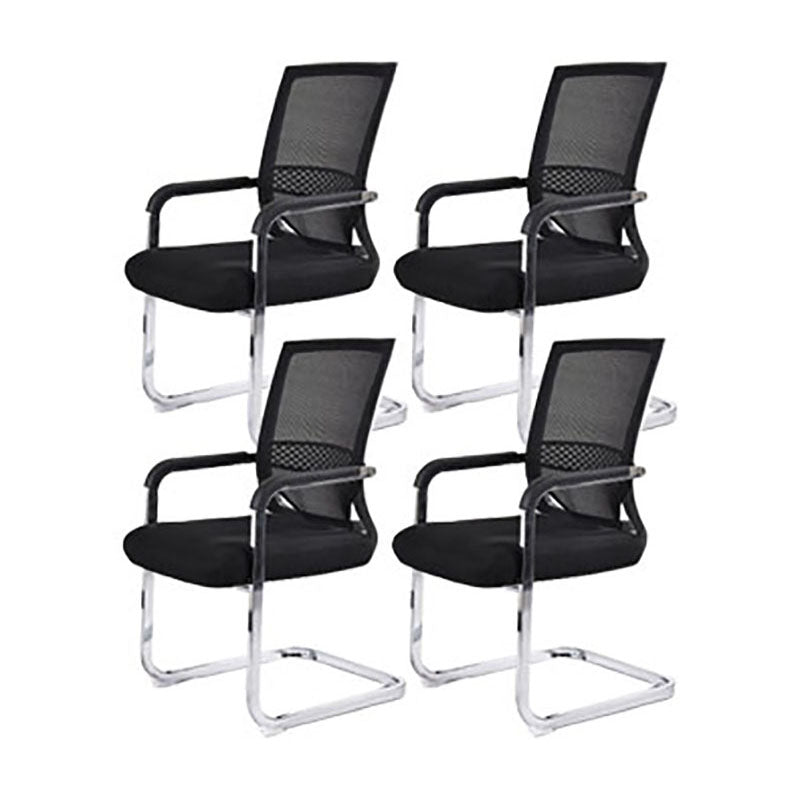 Modern Fixed Arms Office Chair Lumbar Support No Wheels Office Chair